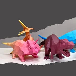 Paper Model. Gradient Dinosaur