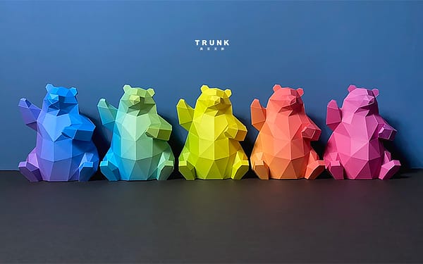 紙模型.漸層小熊