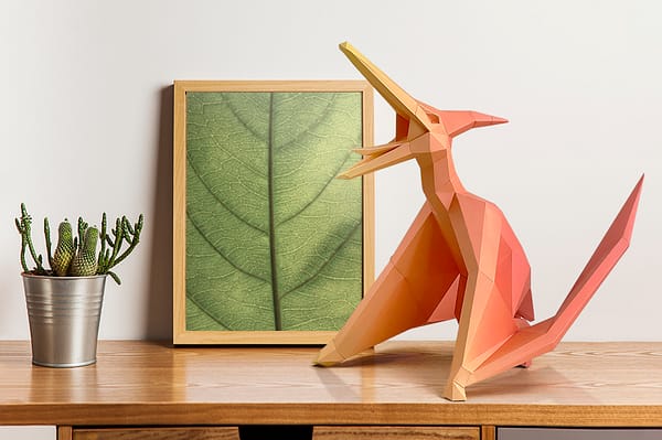 紙模型-漸層恐龍情境圖2