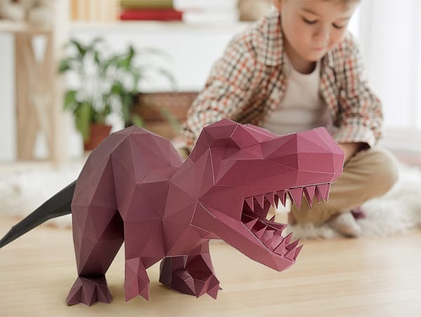 紙模型-漸層恐龍情境圖3