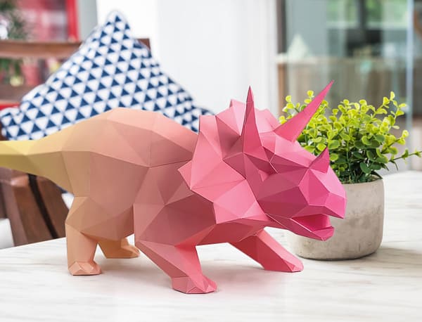 紙模型-漸層恐龍情境圖4