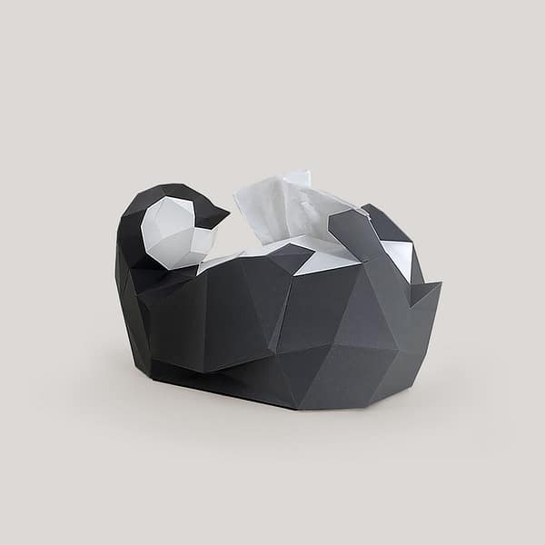 免裁切紙模型-企鵝面紙盒