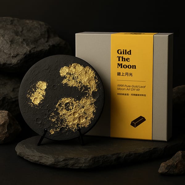 Product Image. Gold Leaf Painting-Moon