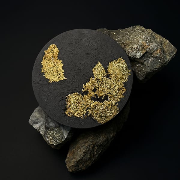 Product Image. Gold Leaf Painting-Moon 2