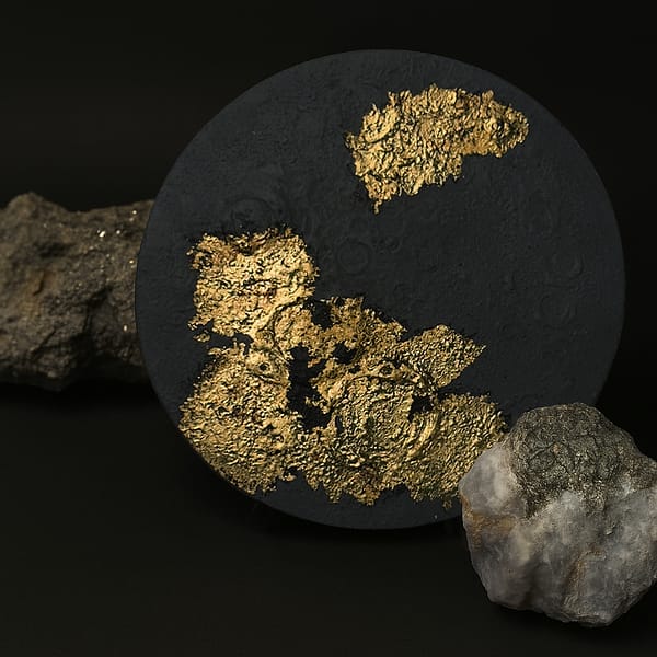 Product Image. Gold Leaf Painting-Moon 5