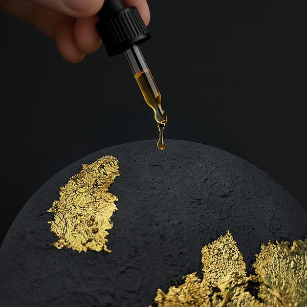 Product Image. Gold Leaf Painting-Moon 7